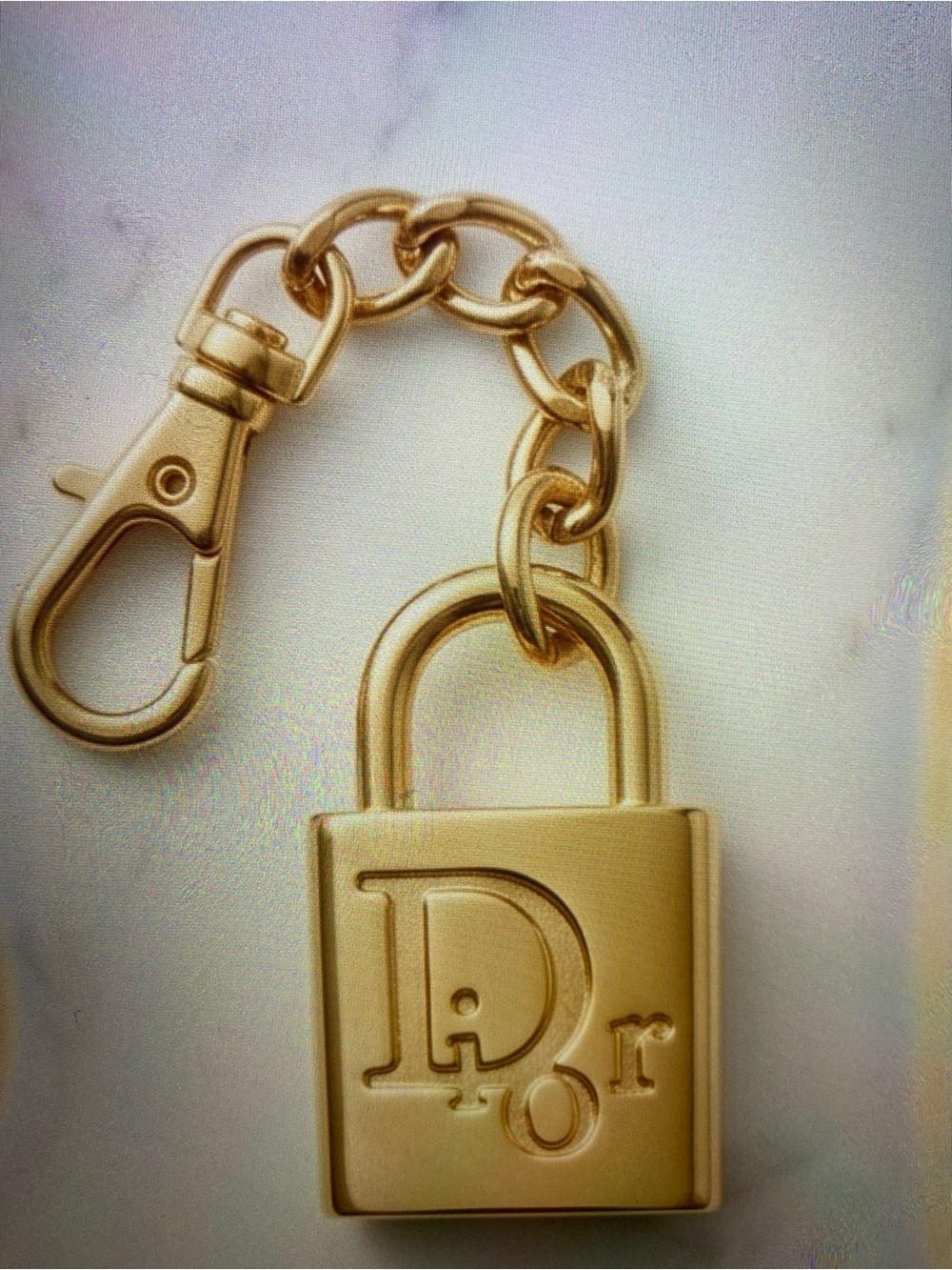 Gold Lock  Keychain with Chain Charm unbranded fashion